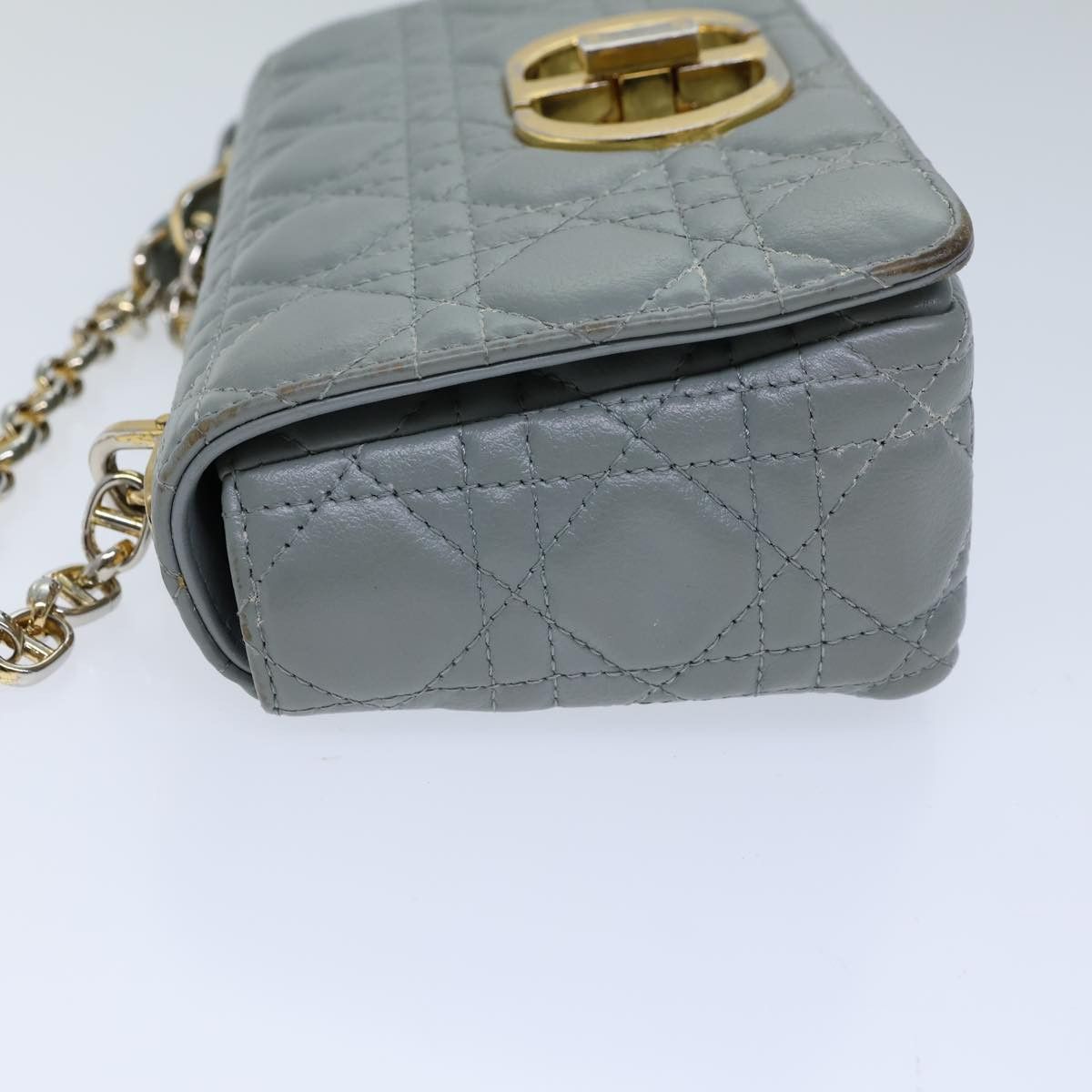 Dior Caro Grey Leather Shoulder Bag (Pre-Owned) Size ONE SIZE - 10 Thumbnail