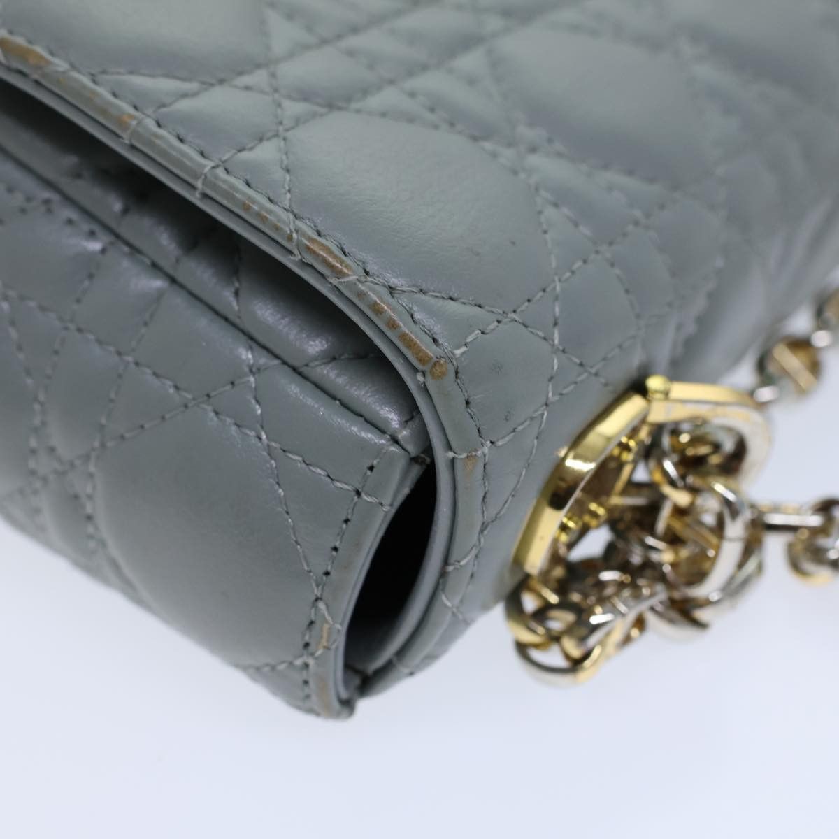 Dior Caro Grey Leather Shoulder Bag (Pre-Owned) Size ONE SIZE - 14 Thumbnail