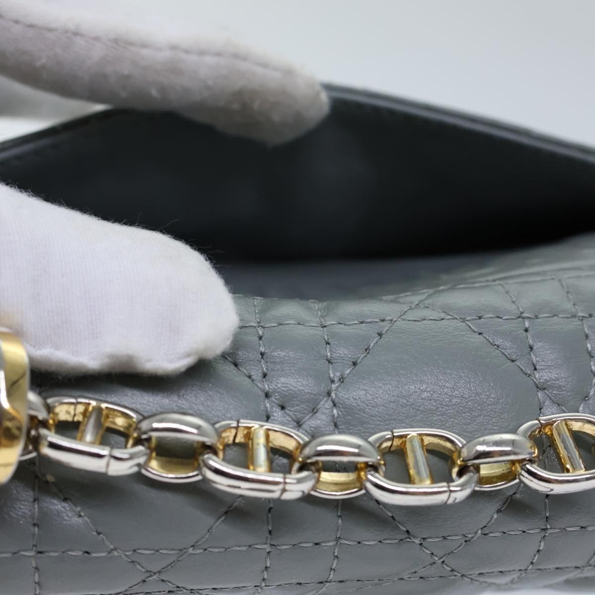 Dior Caro Grey Leather Shoulder Bag (Pre-Owned) Size ONE SIZE - 20 Thumbnail