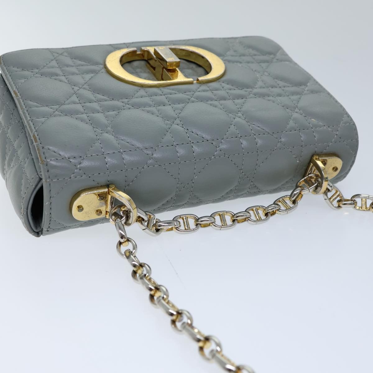 Dior Caro Grey Leather Shoulder Bag (Pre-Owned) Size ONE SIZE - 12 Thumbnail