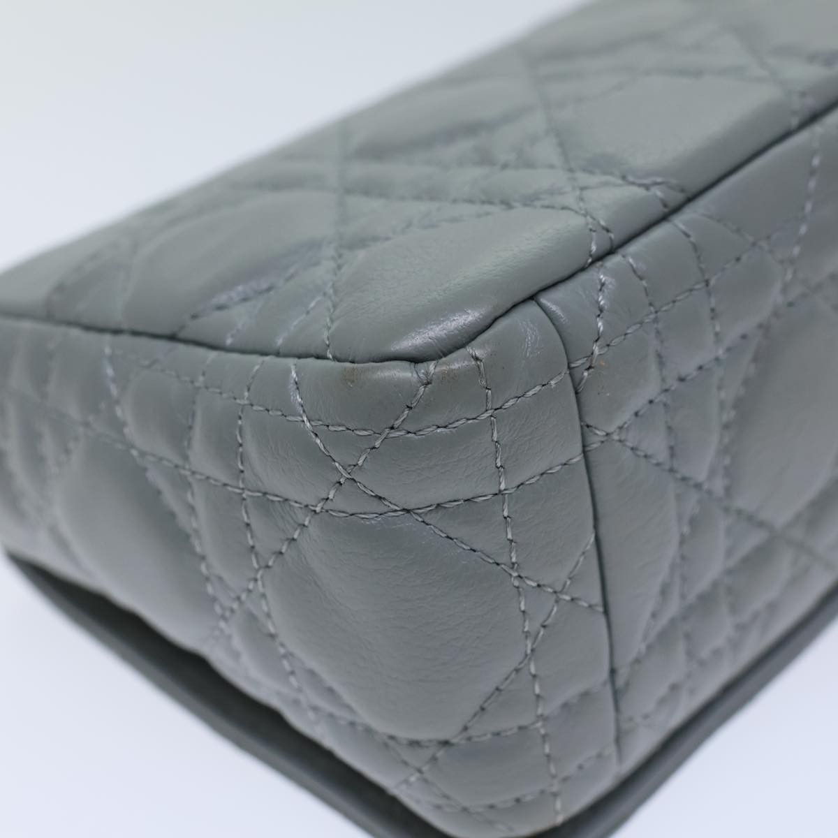 Dior Caro Grey Leather Shoulder Bag (Pre-Owned) Size ONE SIZE - 18 Thumbnail