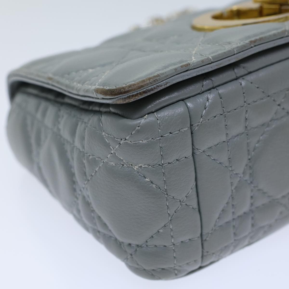 Dior Caro Grey Leather Shoulder Bag (Pre-Owned) Size ONE SIZE - 16 Thumbnail