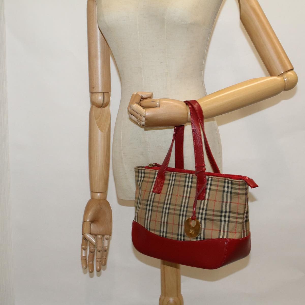 Burberry Nova Check Beige Canvas Handbag (Pre-Owned) Size ONE SIZE - 7 Thumbnail