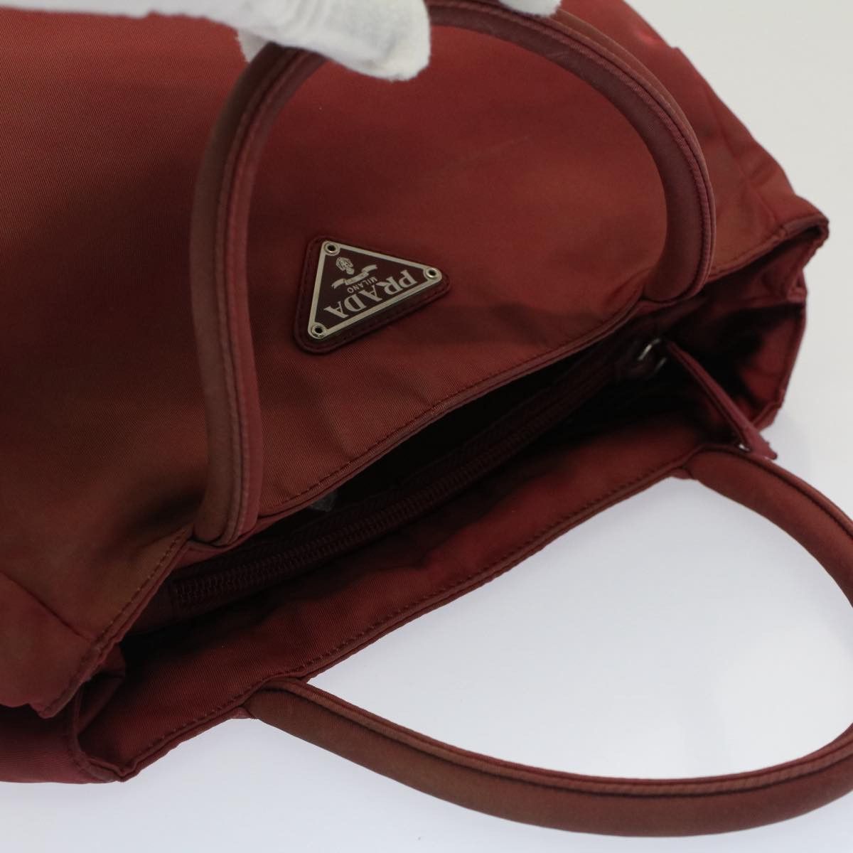 Prada Tessuto Red Synthetic Handbag (Pre-Owned) Size ONE SIZE - 11 Thumbnail