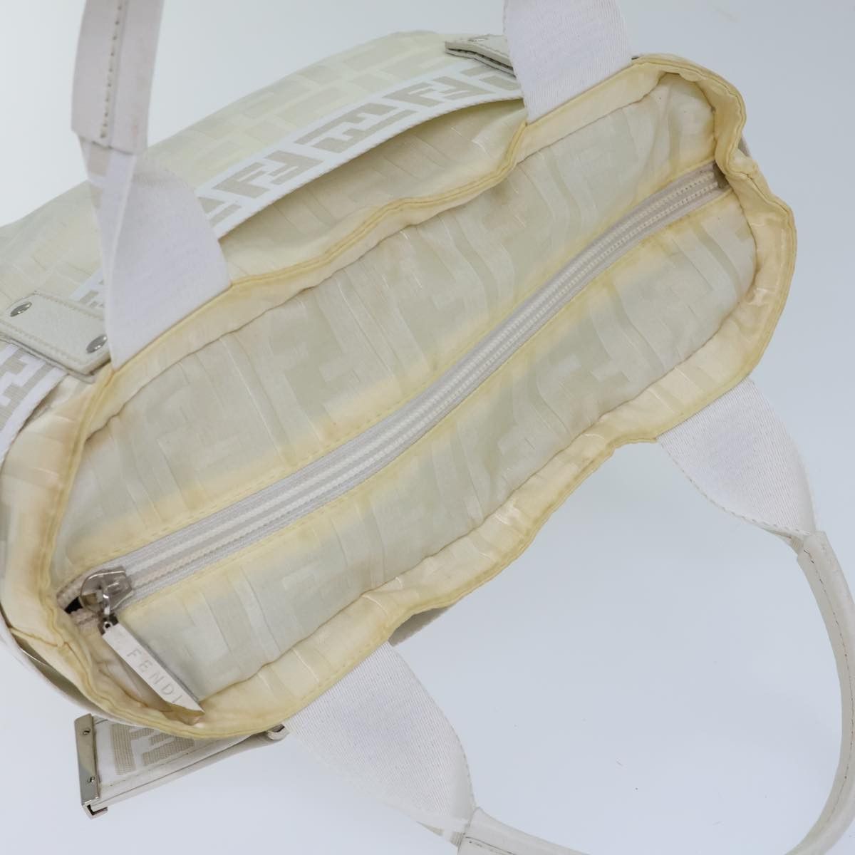 Fendi Zucca White Canvas Handbag (Pre-Owned) Size ONE SIZE - 4 Thumbnail