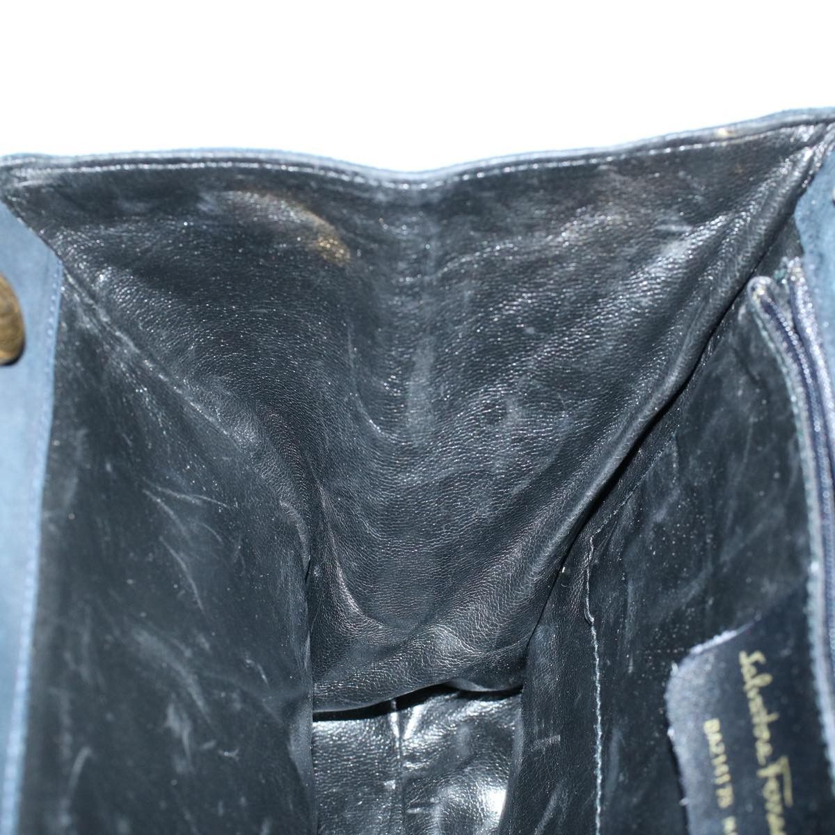 Salvatore Ferragamo Vara Black Suede Handbag (Pre-Owned) Size ONE SIZE - 19 Thumbnail