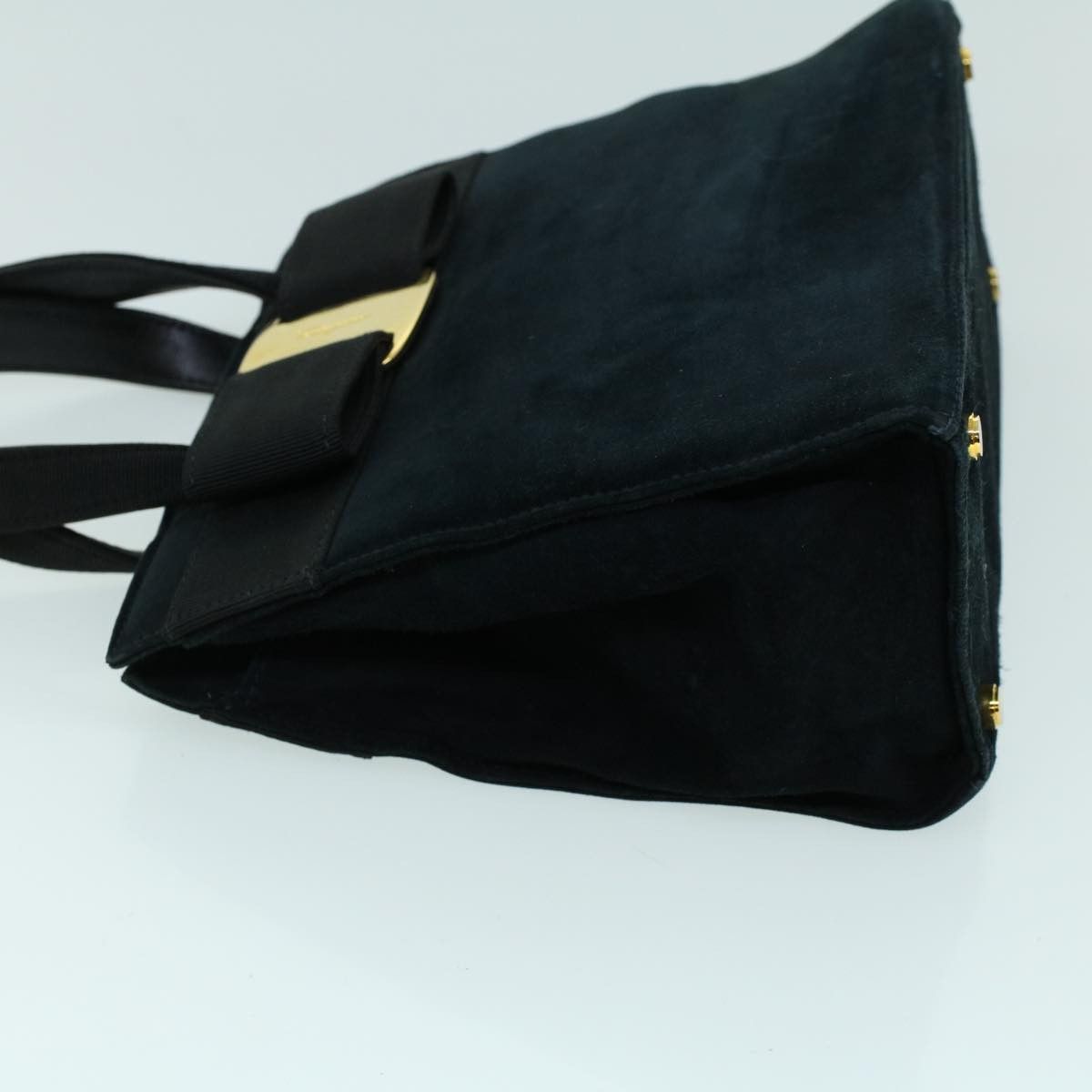 Salvatore Ferragamo Vara Black Suede Handbag (Pre-Owned) Size ONE SIZE - 12 Thumbnail