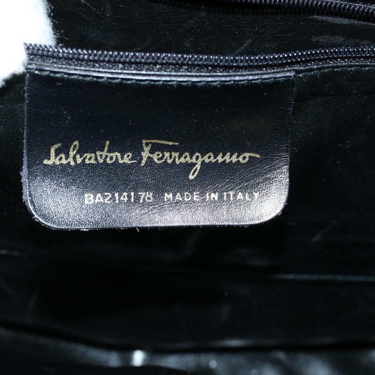 Salvatore Ferragamo Vara Black Suede Handbag (Pre-Owned) Size ONE SIZE - 6 Thumbnail