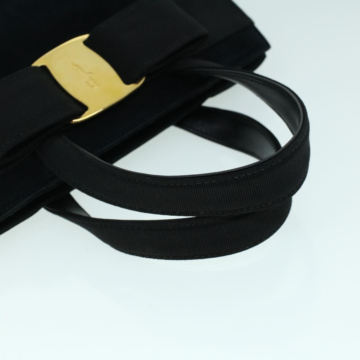 Salvatore Ferragamo Vara Black Suede Handbag (Pre-Owned) Size ONE SIZE - 13 Thumbnail