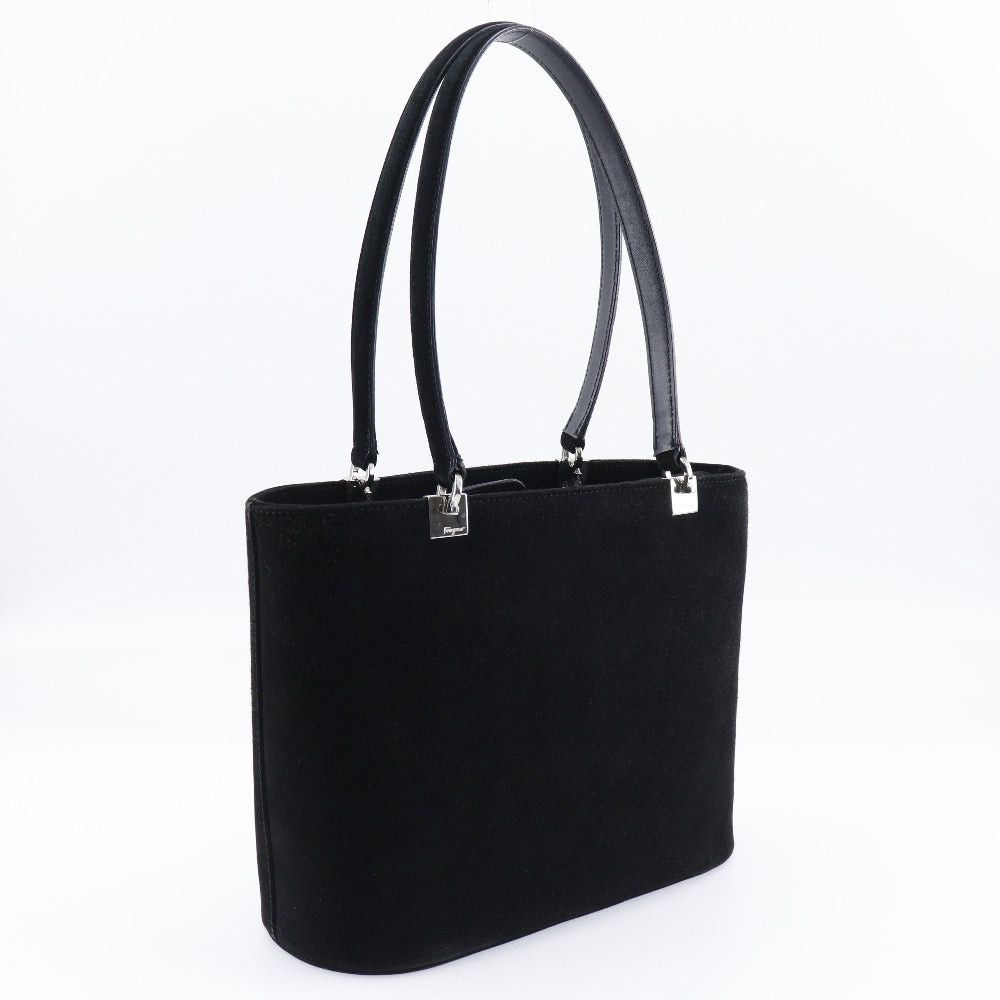 Salvatore Ferragamo Gancini Black Suede Handbag (Pre-Owned) Size ONE SIZE - 3 Thumbnail