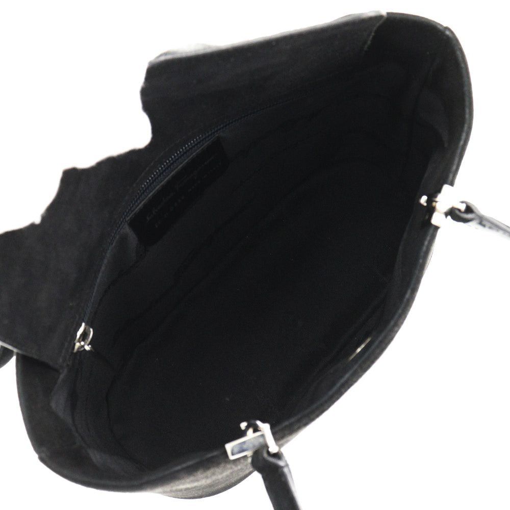 Salvatore Ferragamo Gancini Black Suede Handbag (Pre-Owned) Size ONE SIZE - 4 Thumbnail