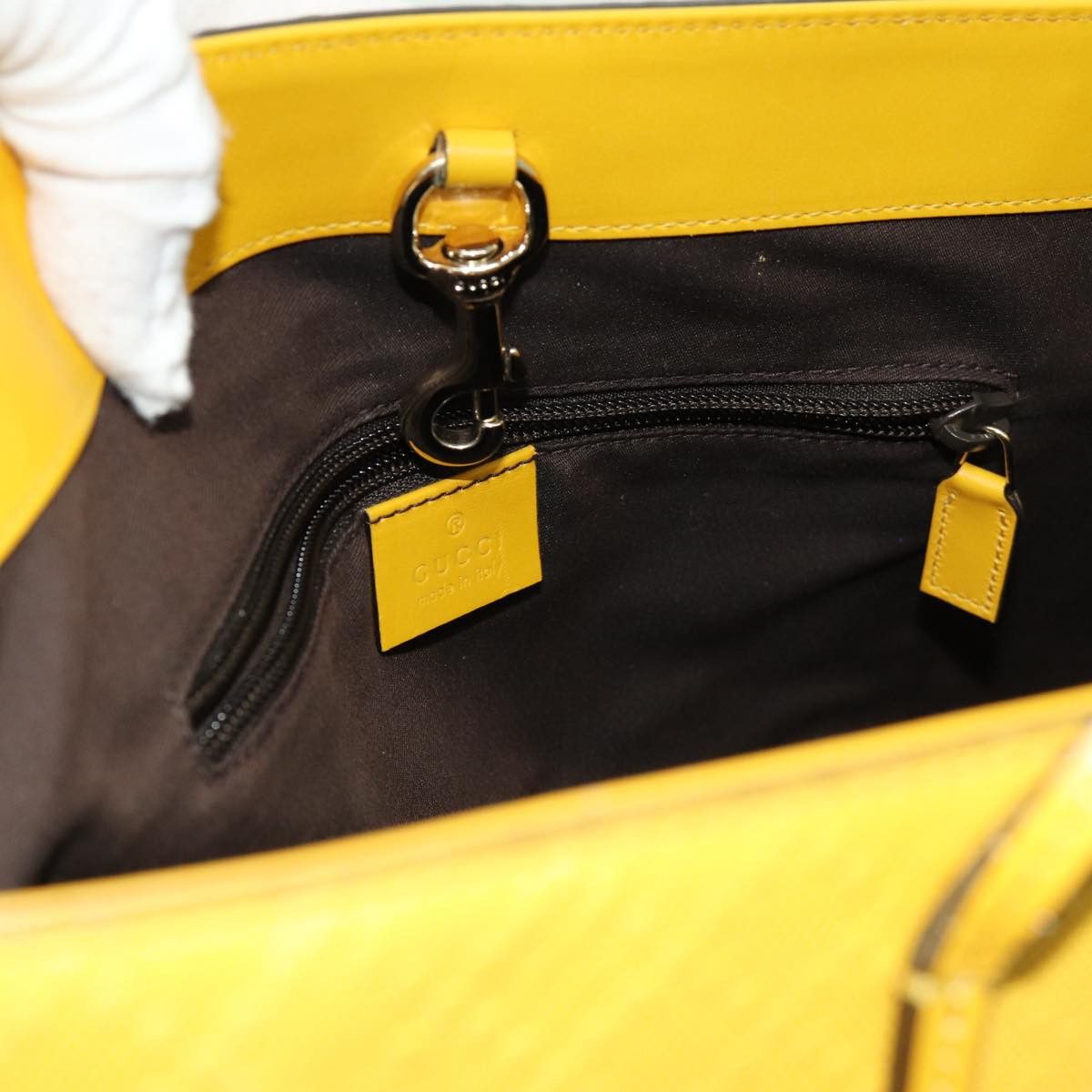 Gucci Diamante Yellow Leather Tote Bag (Pre-Owned) Size ONE SIZE - 13 Thumbnail