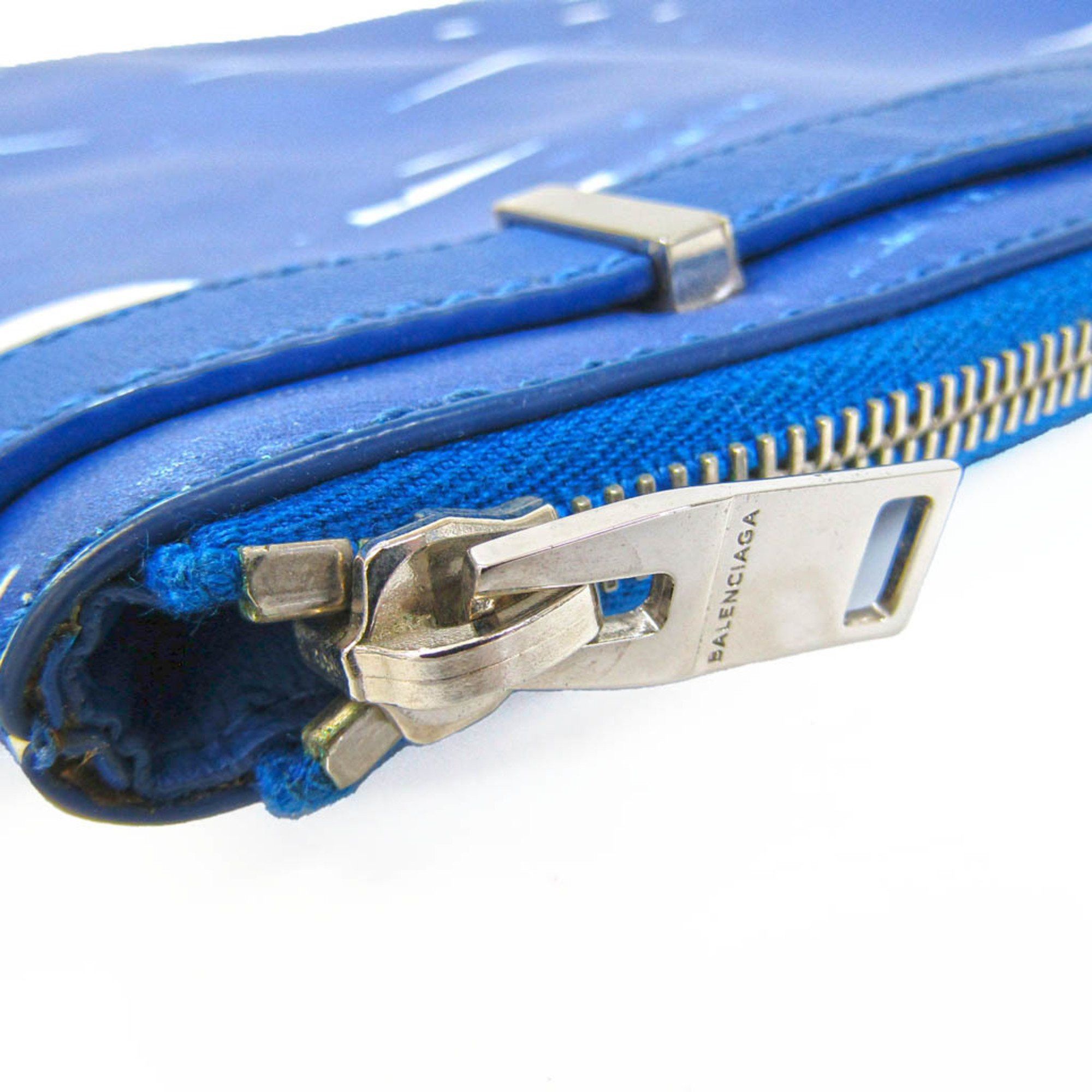 Balenciaga Blue Leather Clutch Bag (Pre-Owned) Size ONE SIZE - 4 Thumbnail