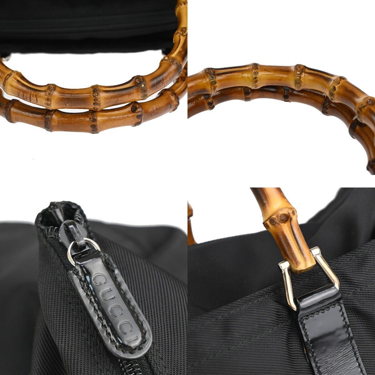 Gucci Bamboo Black Synthetic Handbag (Pre-Owned) Size ONE SIZE - 7 Thumbnail