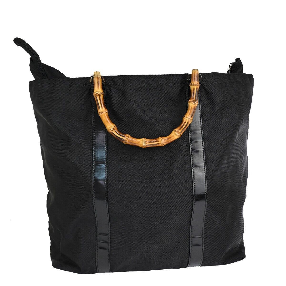 Gucci Bamboo Black Synthetic Handbag (Pre-Owned) Size ONE SIZE - 2 Thumbnail