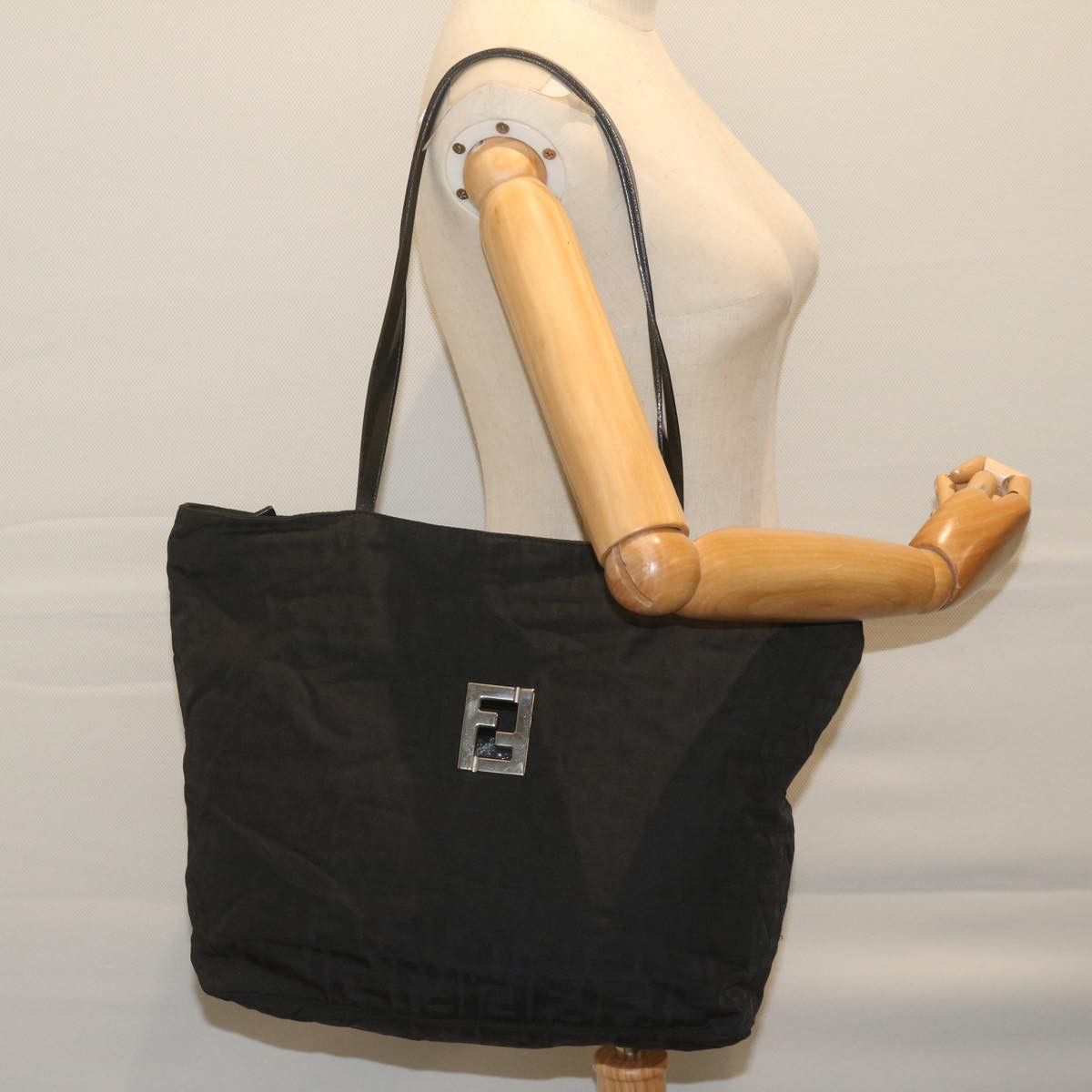 Fendi Black Canvas Tote Bag (Pre-Owned) Size ONE SIZE - 7 Thumbnail