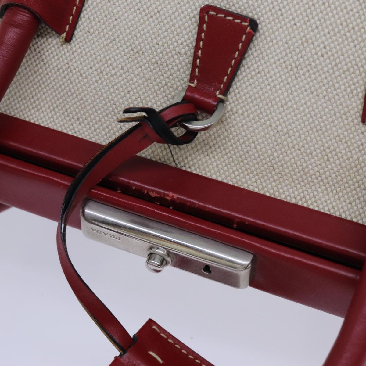 Prada Canapa Beige Canvas Handbag (Pre-Owned) Size ONE SIZE - 11 Thumbnail