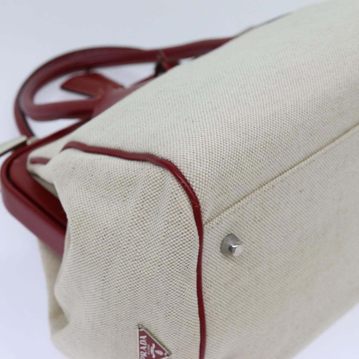 Prada Canapa Beige Canvas Handbag (Pre-Owned) Size ONE SIZE - 15 Thumbnail