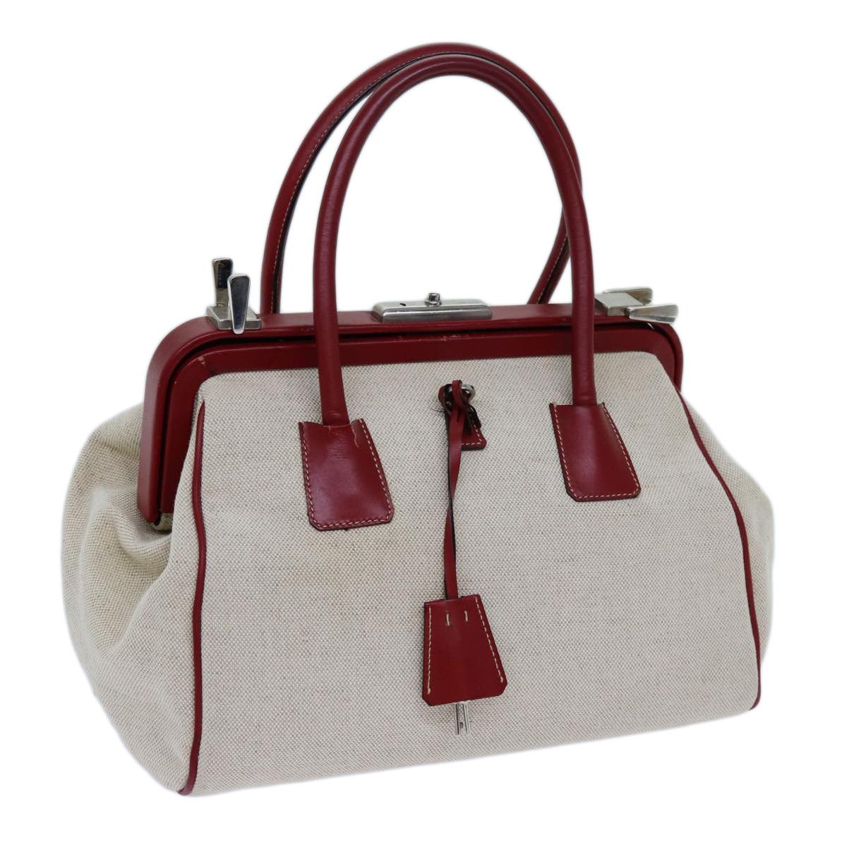 Prada Canapa Beige Canvas Handbag (Pre-Owned) Size ONE SIZE - 8 Thumbnail