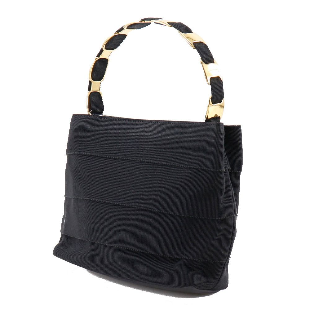 Salvatore Ferragamo Black Canvas Handbag (Pre-Owned) Size ONE SIZE - 4 Thumbnail