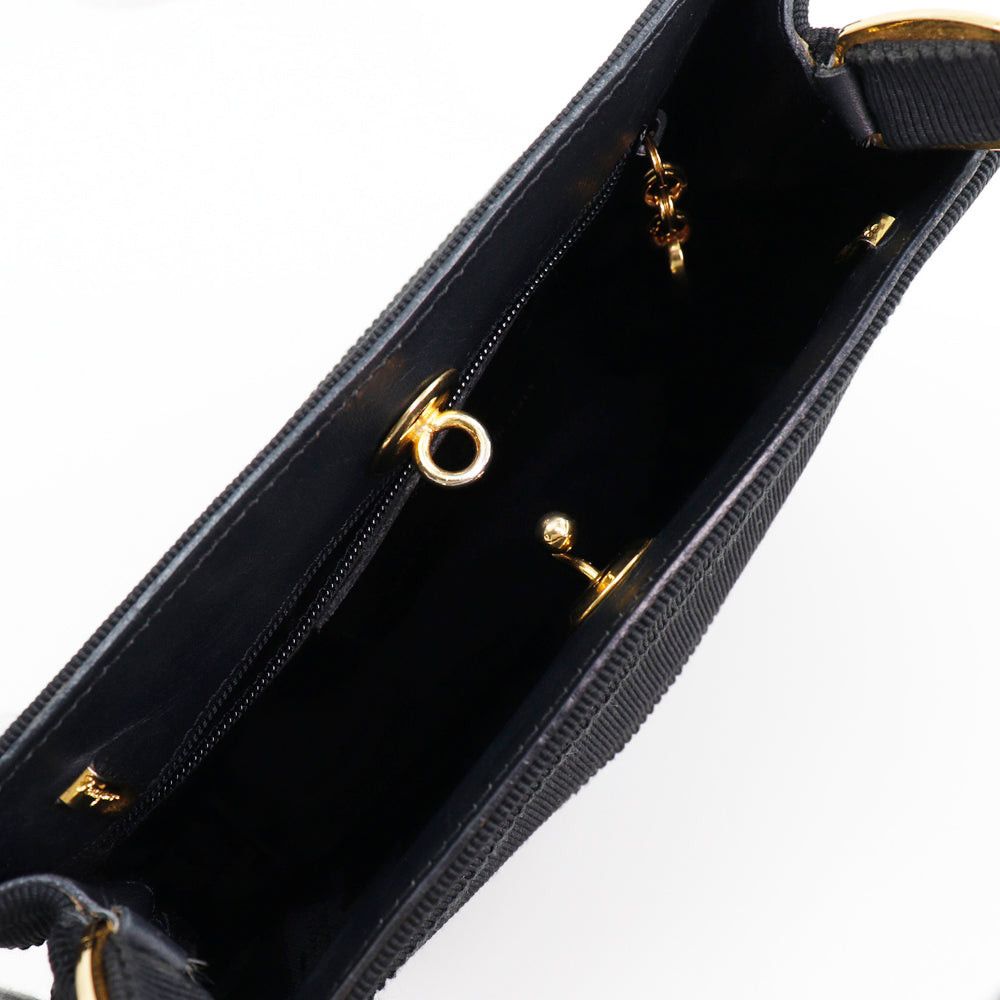 Salvatore Ferragamo Black Canvas Handbag (Pre-Owned) Size ONE SIZE - 5 Thumbnail