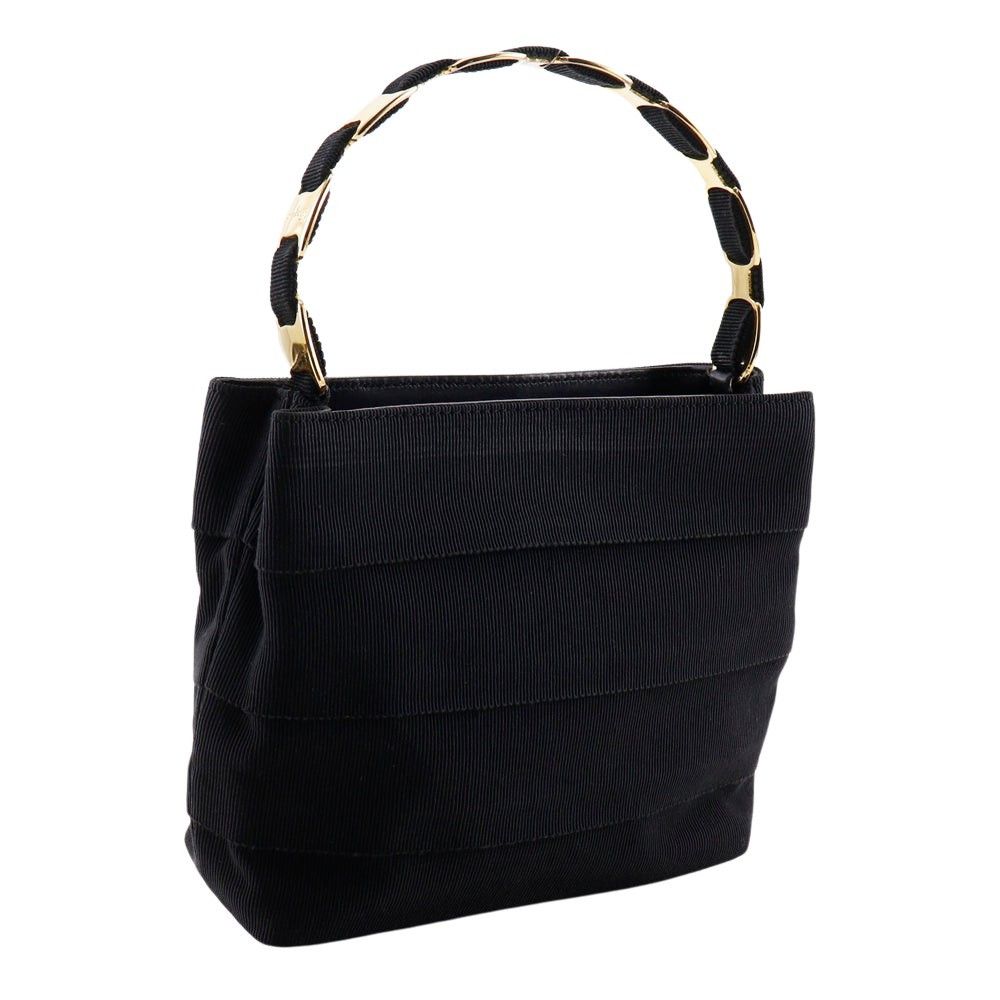 Salvatore Ferragamo Black Canvas Handbag (Pre-Owned) Size ONE SIZE - 2 Thumbnail