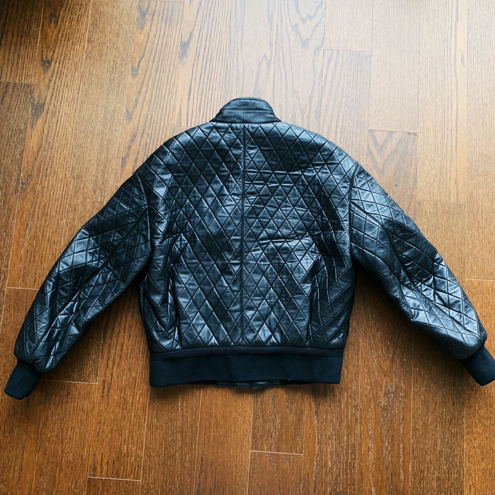 Neil Barrett Neil Barrett Lightening Bolt Leather Quilted Bomber Jacket Size US M / EU 48-50 / 2 - 2 Thumbnail