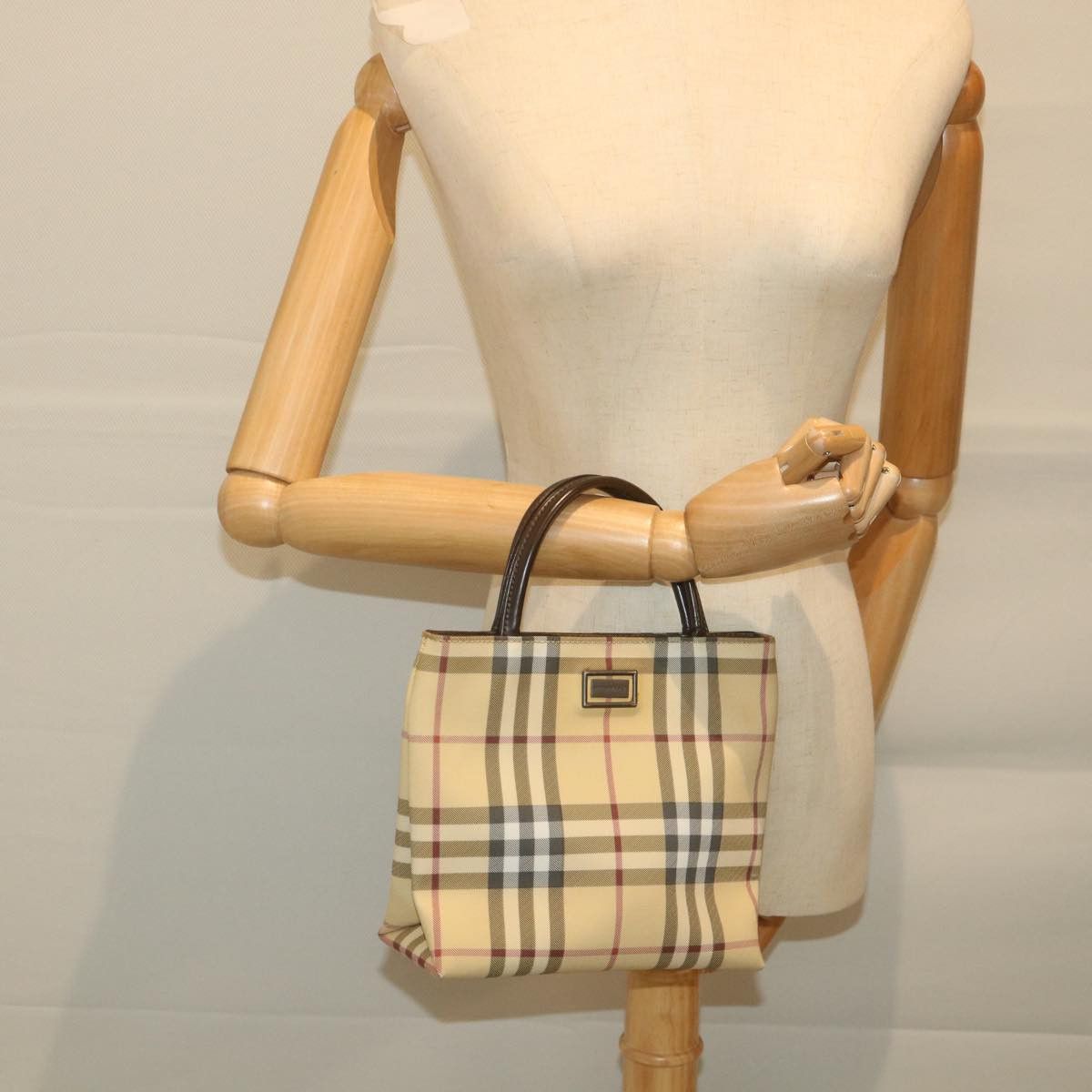 Burberry Nova Check Beige Canvas Handbag (Pre-Owned) Size ONE SIZE - 7 Thumbnail