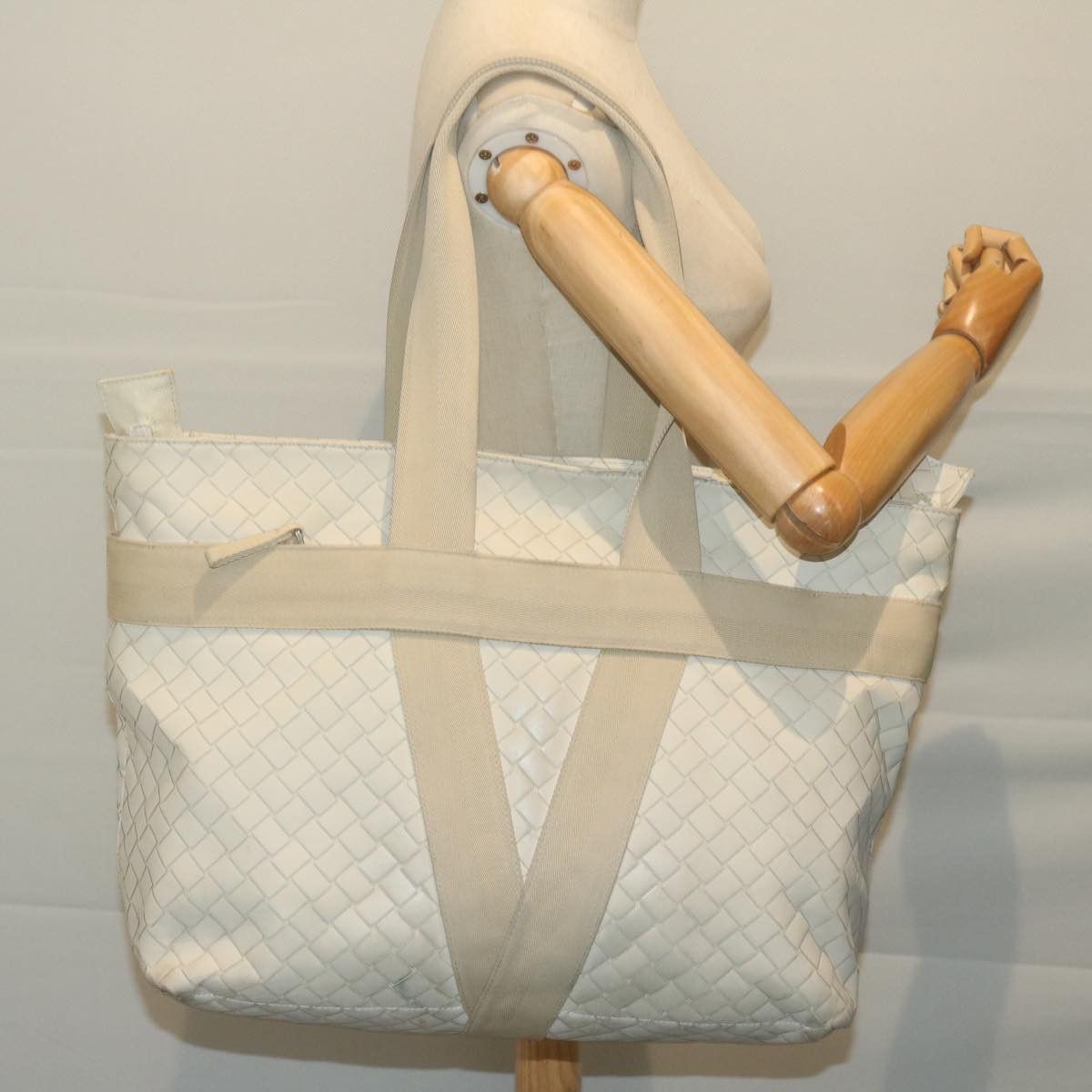 Bottega Veneta Intrecciato White Leather Tote Bag (Pre-Owned) Size ONE SIZE - 7 Thumbnail