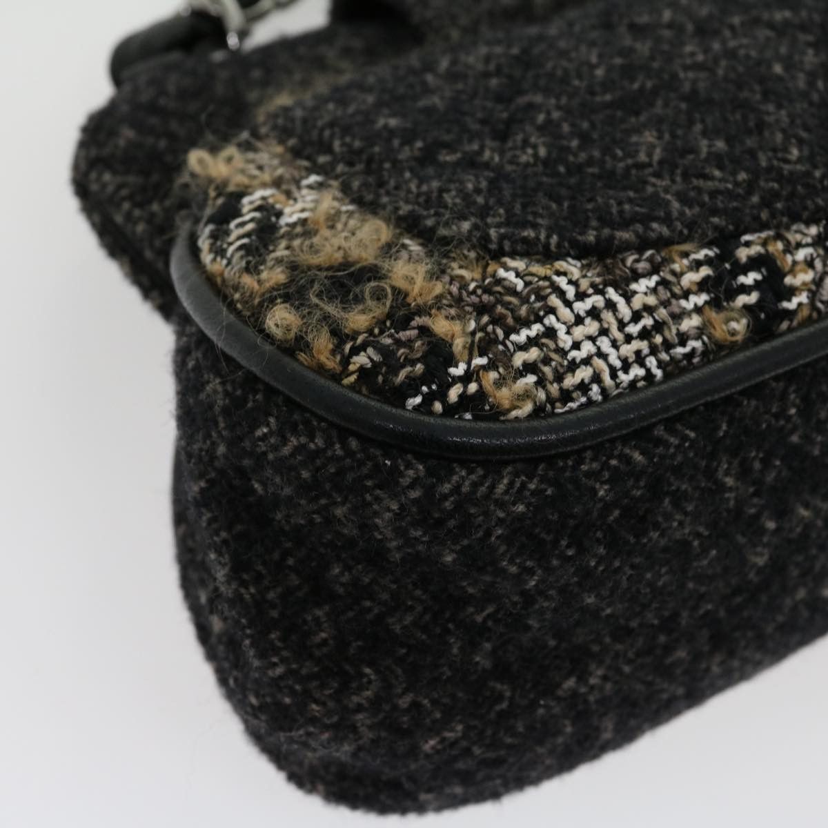 Chanel Black Wool Shoulder Bag (Pre-Owned) Size ONE SIZE - 5 Thumbnail