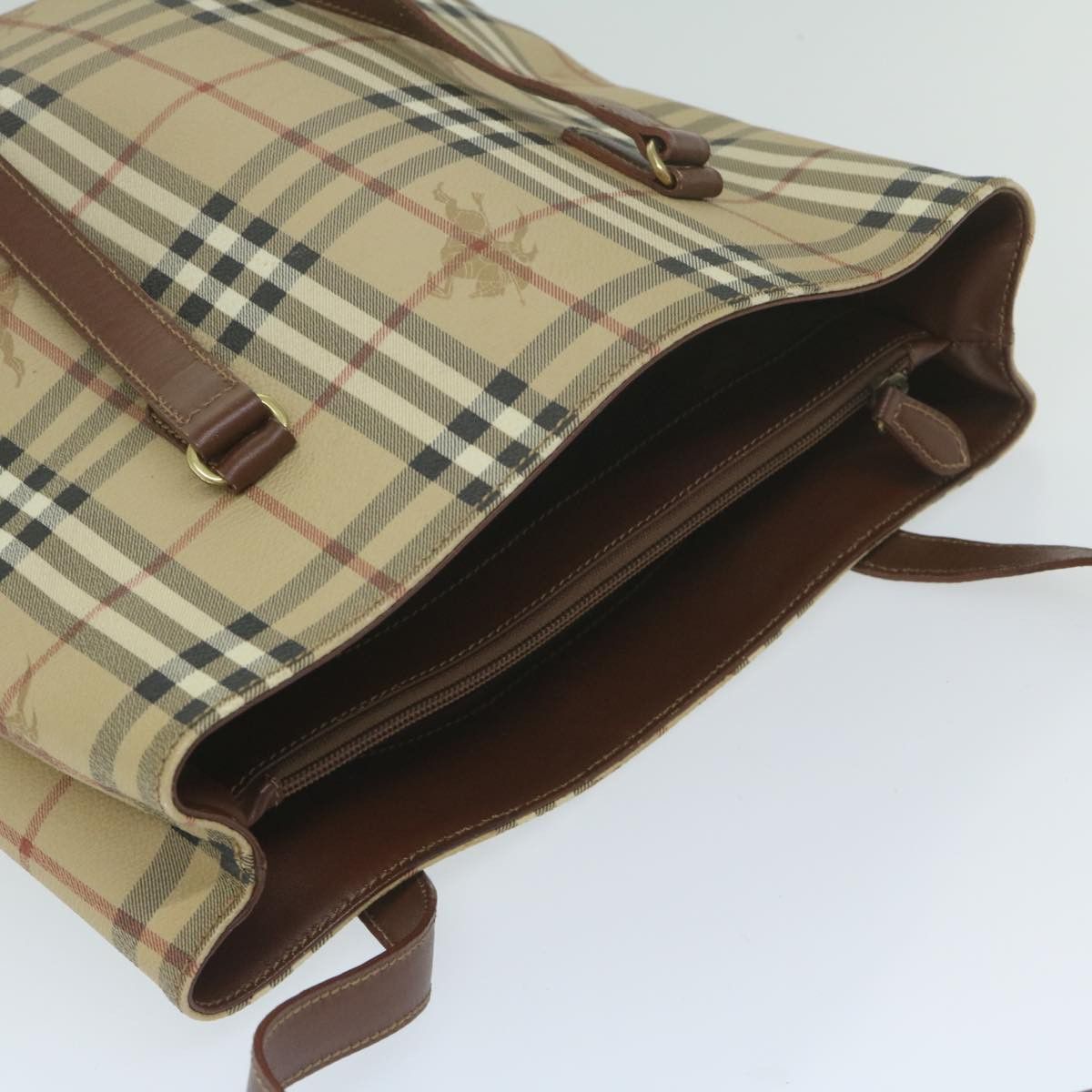 Burberry Nova Check Beige Canvas Shoulder Bag (Pre-Owned) Size ONE SIZE - 4 Thumbnail