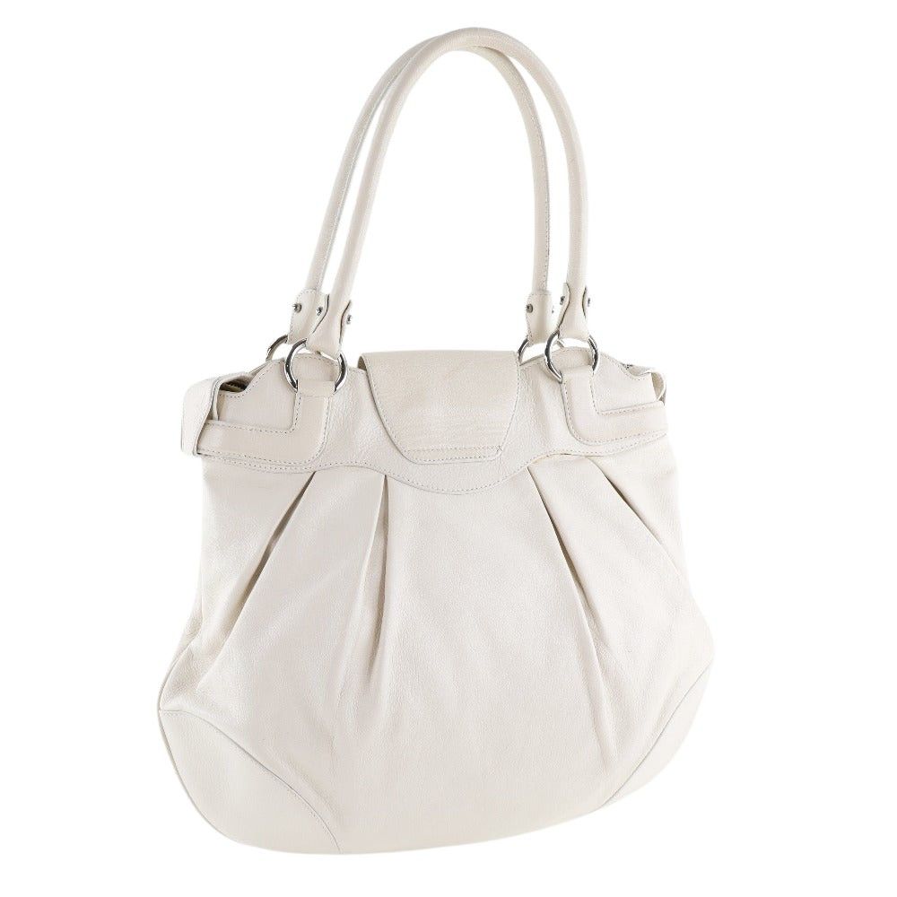 Salvatore Ferragamo Gancini White Leather Shoulder Bag (Pre-Owned) Size ONE SIZE - 2 Thumbnail