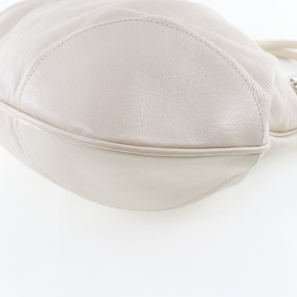 Salvatore Ferragamo Gancini White Leather Shoulder Bag (Pre-Owned) Size ONE SIZE - 11 Thumbnail