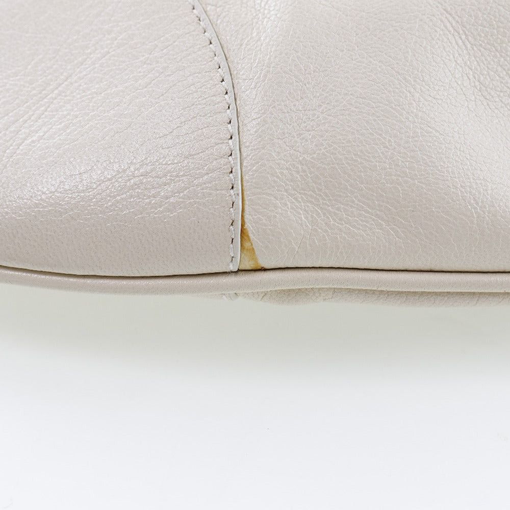 Salvatore Ferragamo Gancini White Leather Shoulder Bag (Pre-Owned) Size ONE SIZE - 12 Thumbnail