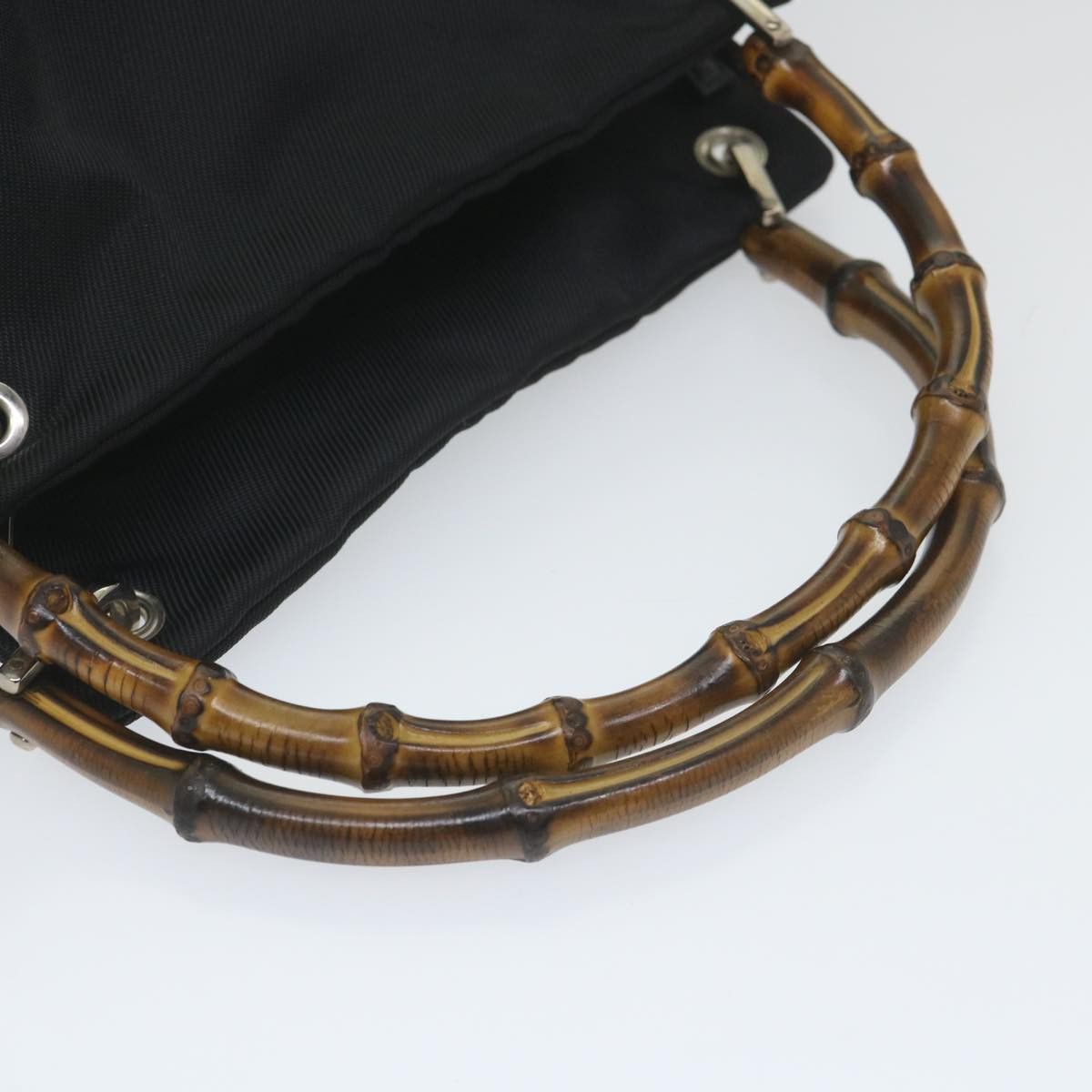 Gucci Bamboo Black Canvas Shoulder Bag (Pre-Owned) Size ONE SIZE - 4 Thumbnail