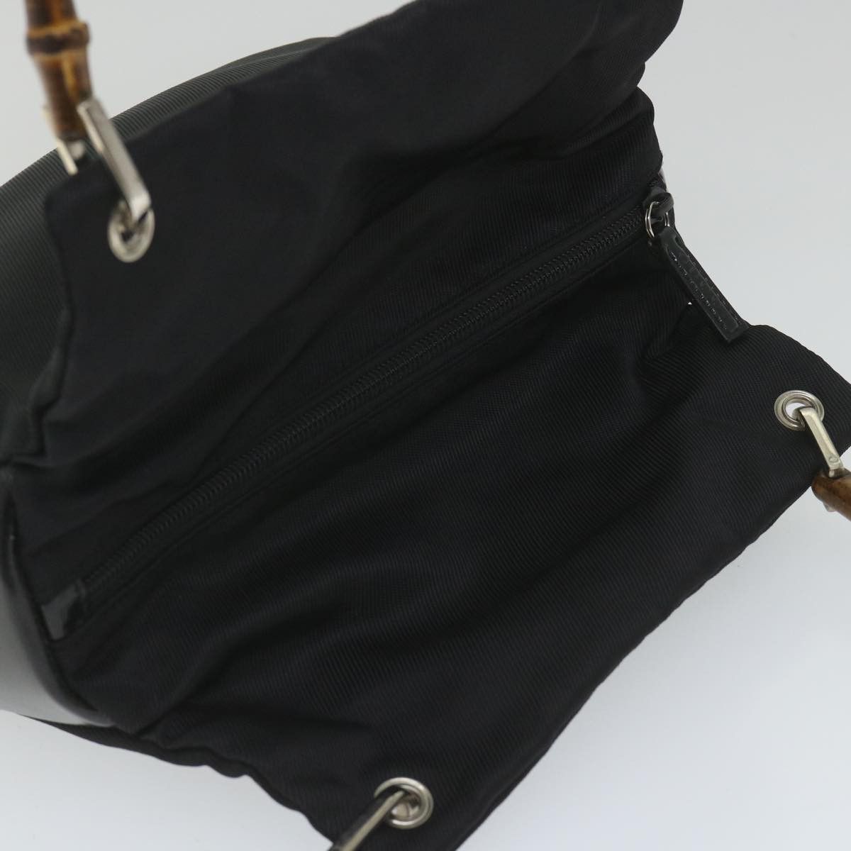 Gucci Bamboo Black Canvas Shoulder Bag (Pre-Owned) Size ONE SIZE - 11 Thumbnail