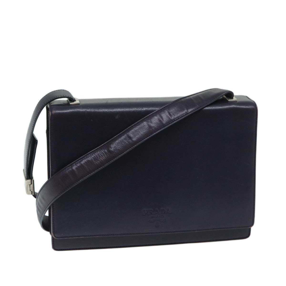 Prada Diagramme Black Leather Shoulder Bag (Pre-Owned) Size ONE SIZE - 9 Thumbnail