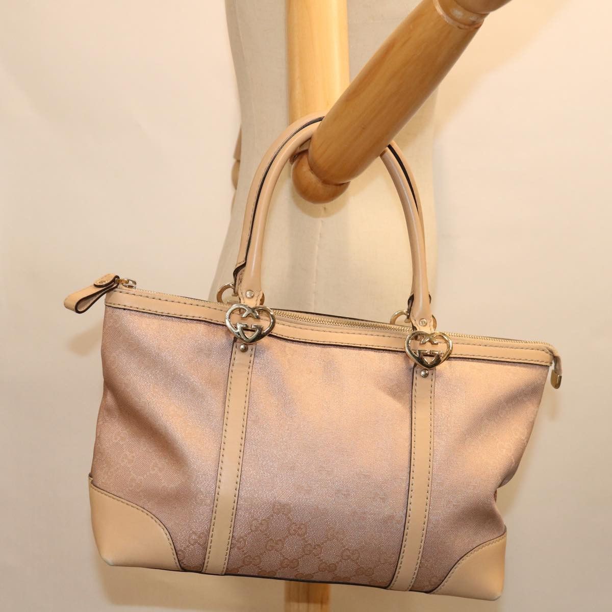 Gucci Lovely Heart Pink Canvas Handbag (Pre-Owned) Size ONE SIZE - 7 Thumbnail