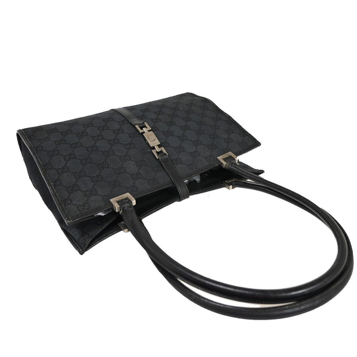 Gucci Jackie Black Canvas Tote Bag (Pre-Owned) Size ONE SIZE - 5 Thumbnail