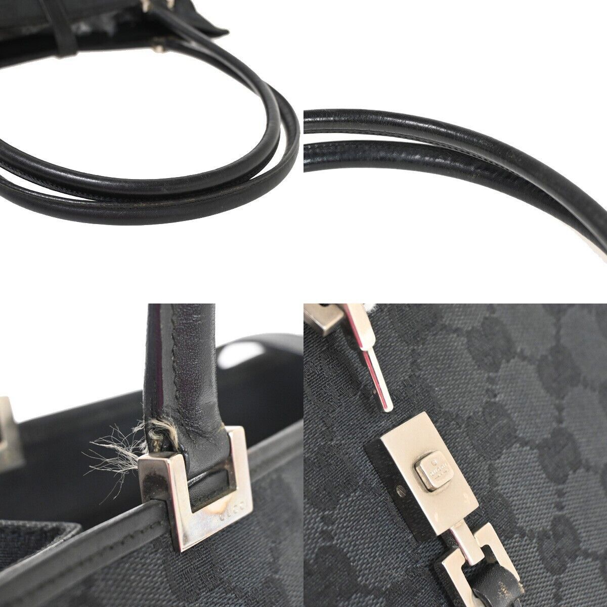 Gucci Jackie Black Canvas Tote Bag (Pre-Owned) Size ONE SIZE - 7 Thumbnail