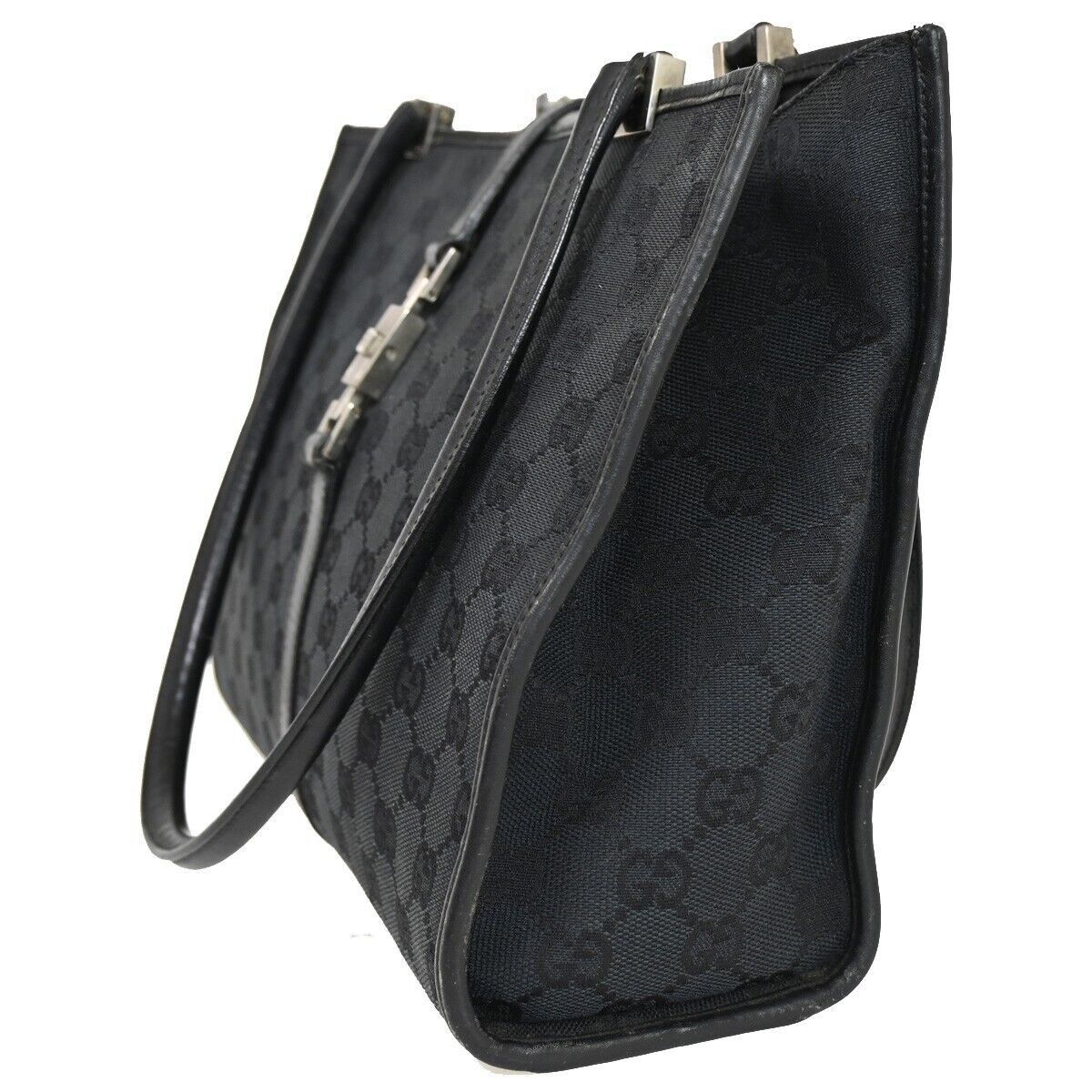 Gucci Jackie Black Canvas Tote Bag (Pre-Owned) Size ONE SIZE - 3 Thumbnail