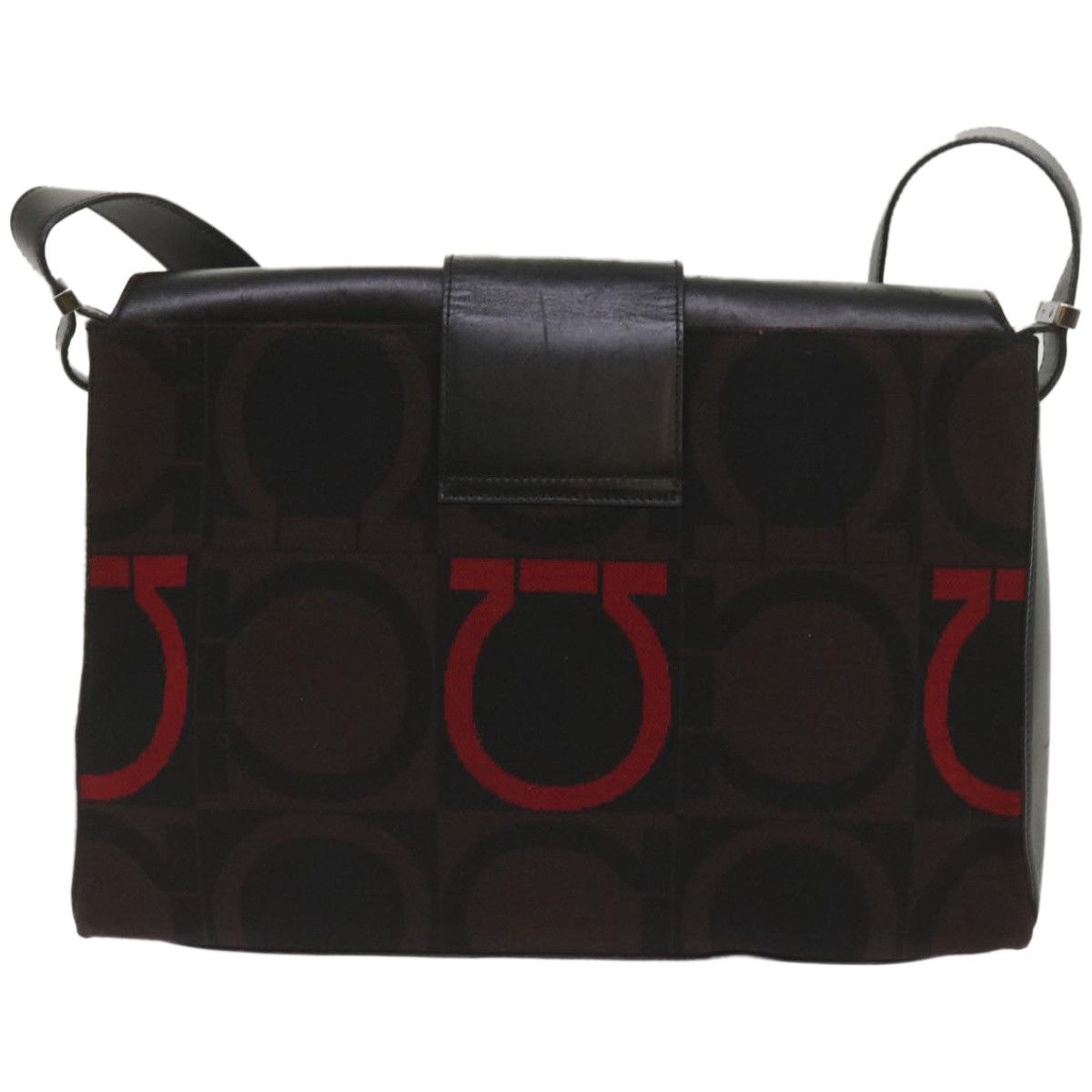 Salvatore Ferragamo Gancini Black Canvas Shoulder Bag (Pre-Owned) Size ONE SIZE - 2 Thumbnail