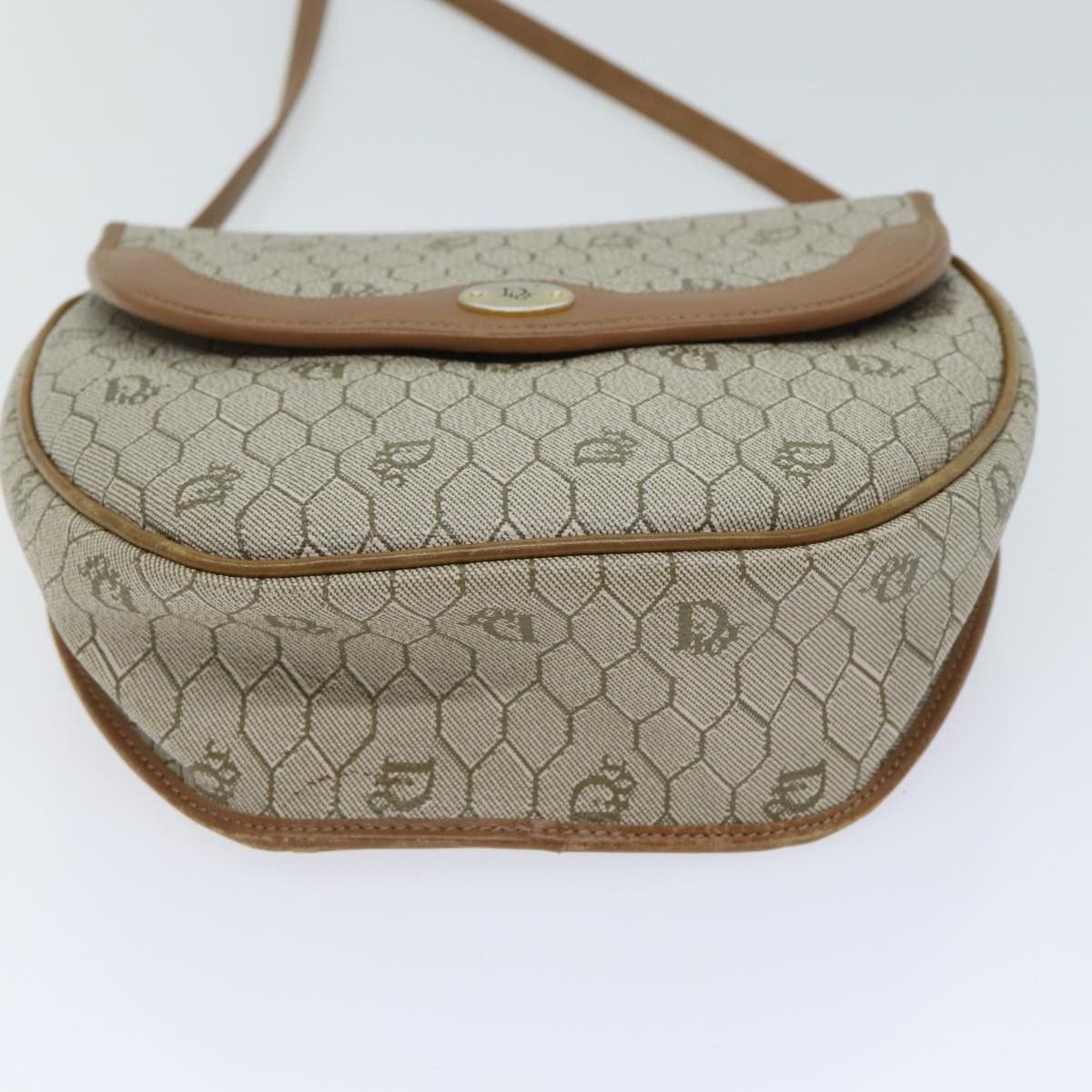 Dior Honeycomb Beige Canvas Shoulder Bag (Pre-Owned) Size ONE SIZE - 3 Thumbnail
