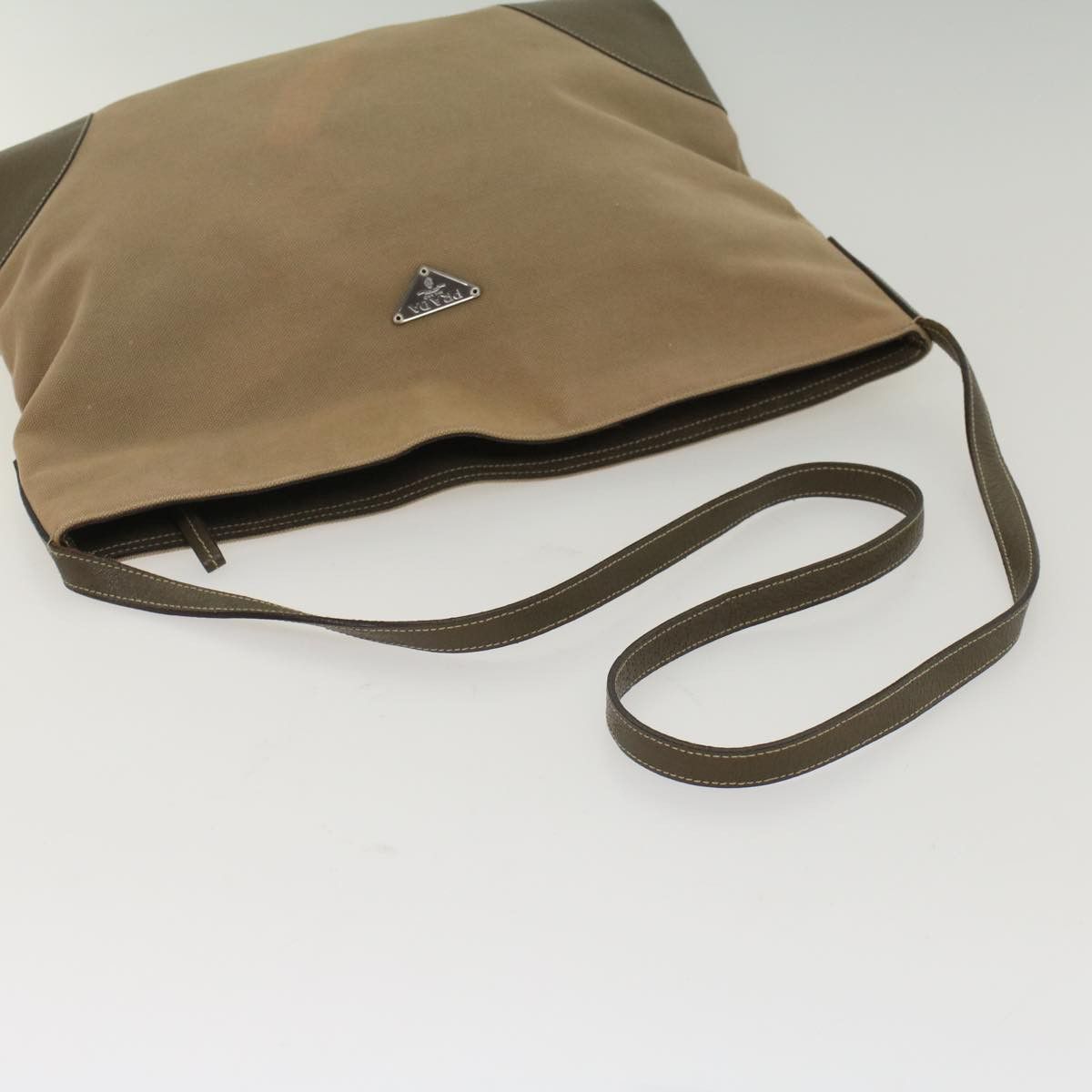 Prada Beige Canvas Shoulder Bag (Pre-Owned) Size ONE SIZE - 12 Thumbnail