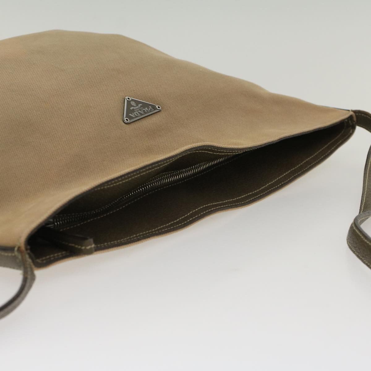 Prada Beige Canvas Shoulder Bag (Pre-Owned) Size ONE SIZE - 4 Thumbnail
