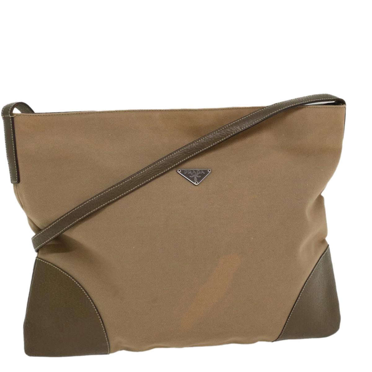 Prada Beige Canvas Shoulder Bag (Pre-Owned) Size ONE SIZE - 13 Thumbnail