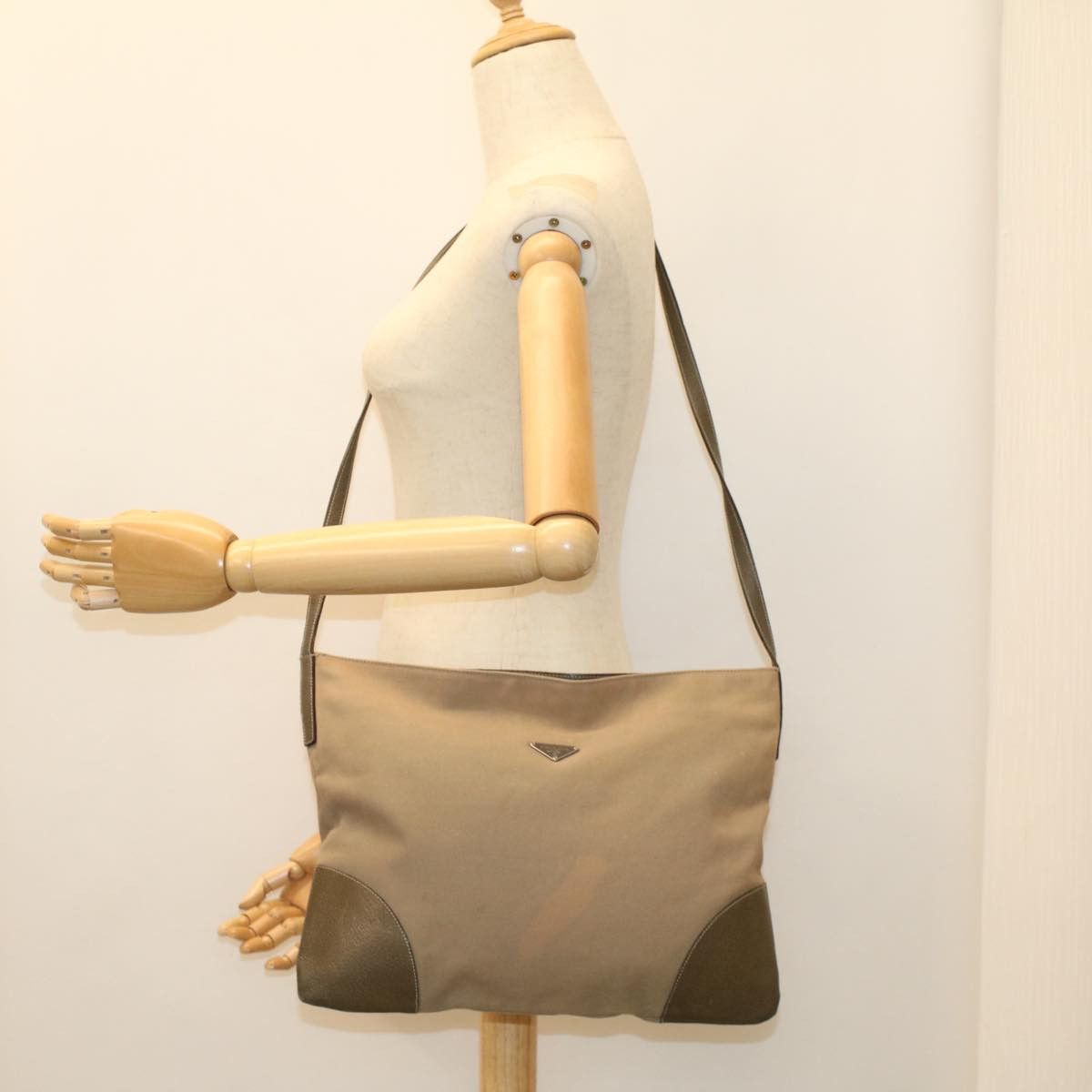 Prada Beige Canvas Shoulder Bag (Pre-Owned) Size ONE SIZE - 6 Thumbnail
