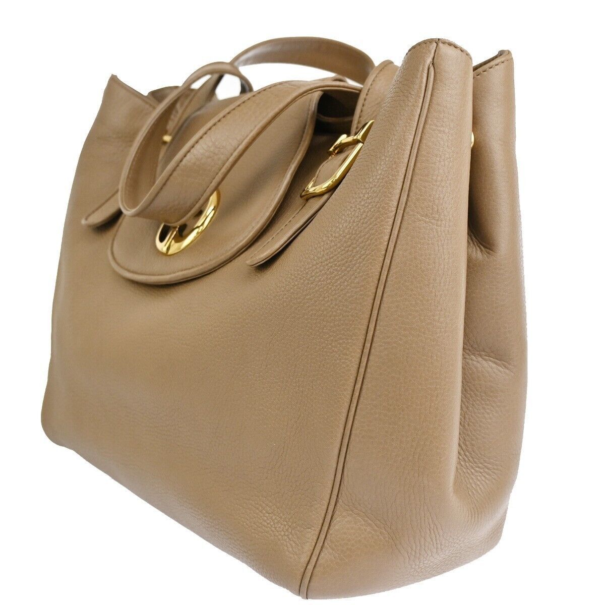 Gucci Brown Leather Tote Bag (Pre-Owned) Size ONE SIZE - 3 Thumbnail