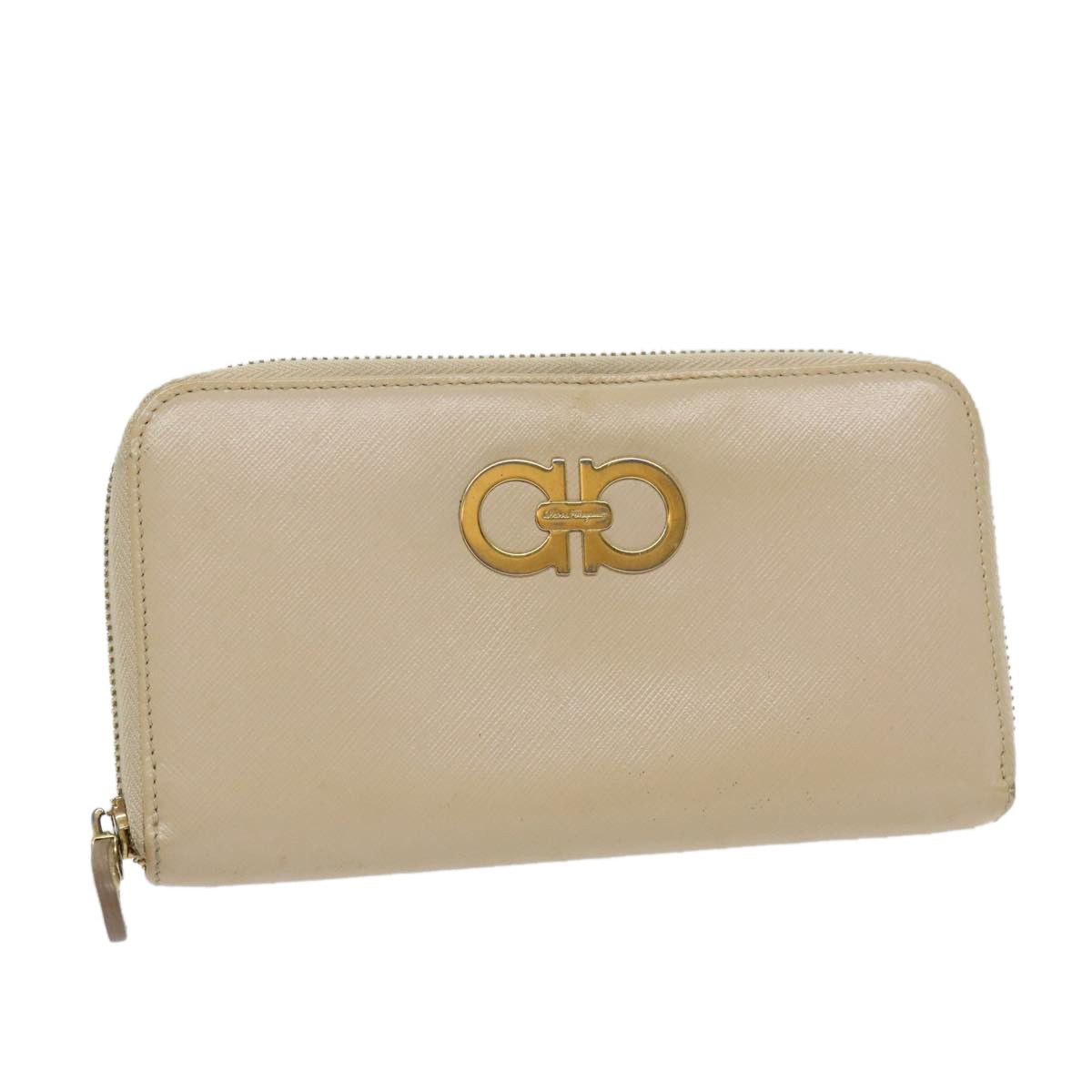 Salvatore Ferragamo Gancini Beige Leather Wallet (Pre-Owned) Size ONE SIZE - 11 Thumbnail