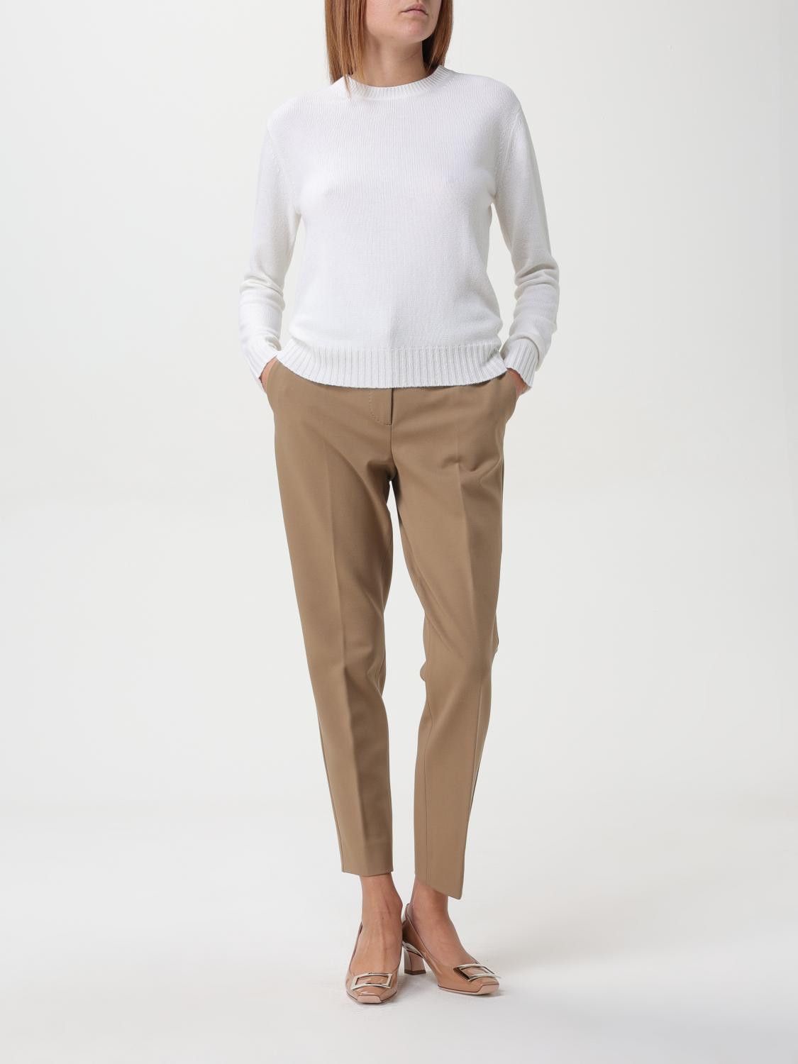 Max Mara Max Mara Sweater Woman Cream Size L / US 10 / IT 46 - 2 Thumbnail